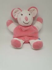 DOUDOU PELUCHE MARIONNETTE SOURIS BLANC ROSE SUCRE D'ORGE SPIRALE NEUF