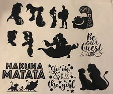 17 Disney Princess Glass Craft Etched Vinyl Sticker Silhouette Disney Decal Film