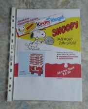 Werbeblatt: SNOOPY, Ferrero Kinder Riegel 1992