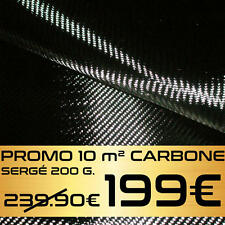 CARBONE PAS CHER ! 10 m² de tissu CARBONE sergé  200g/m², 3k . PROMO.!