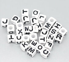 300 Mixte Perles Cube Acrylique Alphabet/Lettres 7x7mm Pr Collier Bracelet