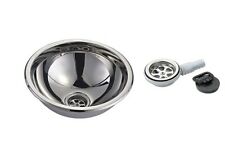LAVABO INOX POUR BATEAU ET CAMPER HÉMISPHÉRIQUE COMPLET DE VIDANGER