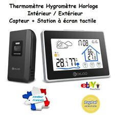 Station Météo intérieur extérieur écran tactile Thermomètre Hygromètre Horloge