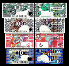 2x 10,25,100,1000 niederländische Gulden - Ausgabe 1989-1997 - 8 Banknoten - 01