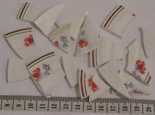 LOT DE 17 MORCEAUX FAIENCE PORCELAINE CREATION MOSAIQUE PIQUE ASSIETTE " FLEUR "