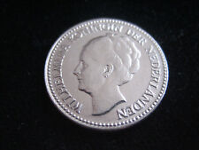 MDS NIEDERLANDE ½ GULDEN 1929 "WILHELMINA", SILBER    #44