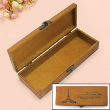 Plumier Boîte à Crayons Stylos en Bois Enfant pour Pièce de Monnaie Clé Brosse