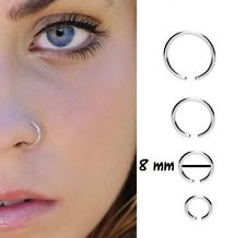 Faux piercing nez,arcade,cartilage,traguis,lèvre,septum ,anneaux  