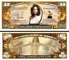 BILLET COMMEMORATIF A la mémoire de WHITNEY HOUSTON 1 MILLION DOLLAR! Collection