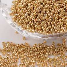 LOT DE 1000 PERLES DE ROCAILLE DORE OR Ø 2 mm 12/0  CREATION BIJOUX