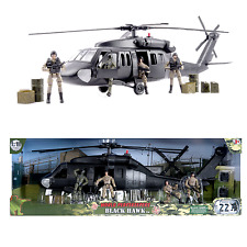 World Peacekeepers Black Hawk Army Military Helicopter Toy & 4 Figures