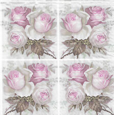 Lot de 2 Serviettes en papier Vignettes Grande Rose Sagen Vintage Decoupage