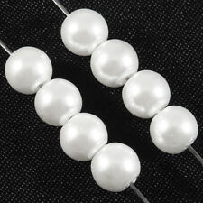 50 perles Nacrées 6mm Blanches verre de Bohème