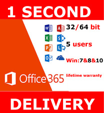 Microsoft Office 365  Pro Plus Home & Business For 5 Users INSTANT DELIVERY 