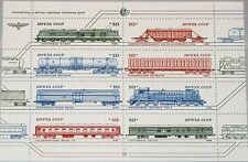 RUSSIA SOWJETUNION 1985 Klb 5515-22 MS 5375 Soviet Railways Trains Züge MNH