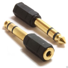 3.5mm Mini Jack Socket to 6.3mm Jack Plug Adapter GOLD