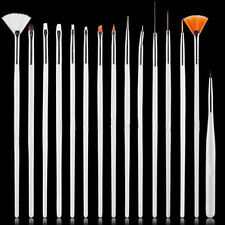 15X PINCEAUX À ONGLE DESSIN DÉCO GEL UV NAIL ART MANUCURE KIT BROSSE LINER TIPS
