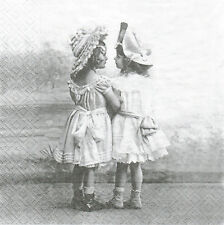 Lot de 2 Serviettes en papier Fillettes Amies Sagen Vintage Decoupage Collage