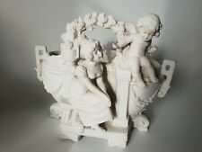 ancien groupe biscuit jardinière femme assise et angelot