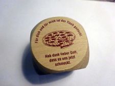 Gebetswürfel aus Holz  Tischgebete