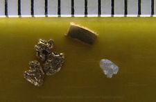 (IT) 1 lingotto oro puro 9999,lingot or, lingote+1 diamante grezzo+3 pepite oro