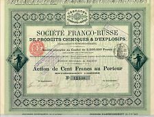 RUSSIE / SOCIETE FRANCO - RUSSE DE PRODUITS CHIMIQUES & D'EXPLOSIFS