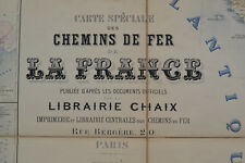 CHEMINS DE FER FRANCE 1880' CHAIX 2.12m*1.49m!!! Corse Indochine Carte spéciale 