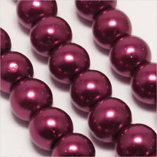 50 perles Nacrées 6mm Rouge Grenat en Verre de Bohème