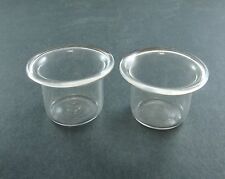 LOT DE 2 GODETS EN VERRE ANCIENS INTERIEUR ENCRIER RARE ECRITURE GLASS INKWELL