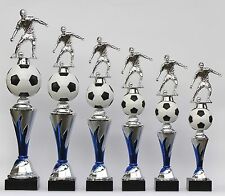 6er-Serie Pokal Pokale Fußball Figuren auch mit Damen "on Fire" inkl. Gravuren 