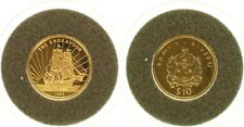 Samoa 10 Dollars 1995 - Segelschiff - PP in Kapsel + Zertifikat - GOLD