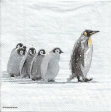 Lot de 2 Serviettes en papier Manchots Decoupage Collage Decopatch