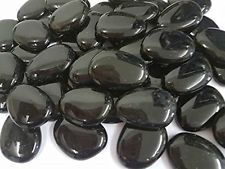 FULL 25 Kilo Bag BLACK, Flat Glass Pebbles / Nuggets / Stones / Beads/ Art/Craft