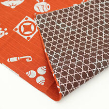 48cm zweiseitiges Klein Furoshiki "Fuku-musubi" Schatz Zinnoberrot - Dunkelbraun