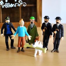 FIGURINES 6 pcs/lot Les Aventures de Tintin Milou Pr tournesol  de Collection