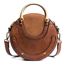 Sac a main en cuir PU givre rond pour femmes,Sac a main retro,Circulaire,Mini 1X