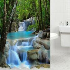 FP Rideau Douche Salle De Bain Cascade Forêt 3D Imprimé Étanche Maison 180cm