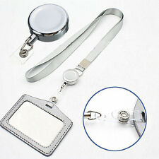 Porte Badge Clip Enrouleur Lacet  Metal Retractable Card ID Visite Card Holder