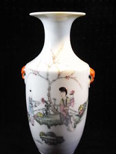 ANCIEN GRAND VASE PORCELAINE ASIATIQUE INSCRIPTION CHINE ANTIQUE CHINESE 