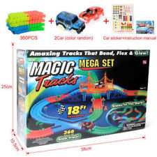 360PCS Magic Tracks Race Track With LED Race Cars Glow In The Dark Tracks/2 cars