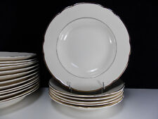 VILLEROY & BOCH - 6 ASSIETTES CREUSES BEIGE DOUBLE LISERET DORE - LOT N°3