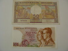 billets belgique 50 fr 1966 neuf+50 fr 1956.TTB