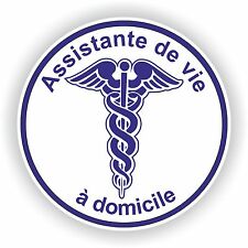 1x STICKER Caducee Assistant Medical a Domicile Autocollant logo vinyl neuf bleu