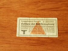 WW2: Billet -50 reichspfennig.