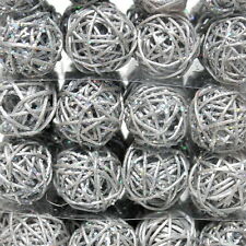 72 Rattankugeln 3cm silber mit Glitter, Rattan Kugeln/ Sparbox !!!