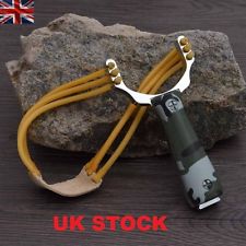 UK Powerful Slingshot Catapult Steel Handle Sling Shot Outdoor Game Hunting New