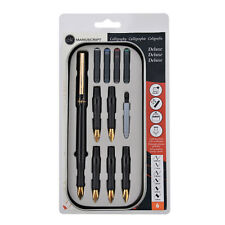 MANUSCRIPT DELUXE CALLIGRAPHY FOUNTAIN PEN 6 ITALIC NIBS INK CARTRIDGES GIFT SET
