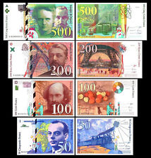 2x 50 - 500 francs francais - Edition 1993 - 2000 - 8 billets de banque - 01 