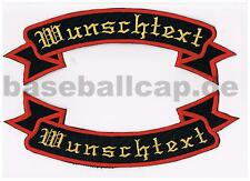 Rückenpatch Rückenaufnäher Nr.19 Wunschtext oben+unten Schleife Aufnäher Patche 