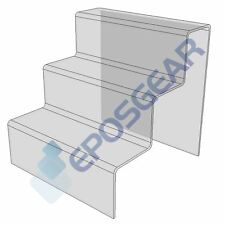 1 3 Step Tier Large Clear Perspex Acrylic  Retail Counter Display Riser Stand